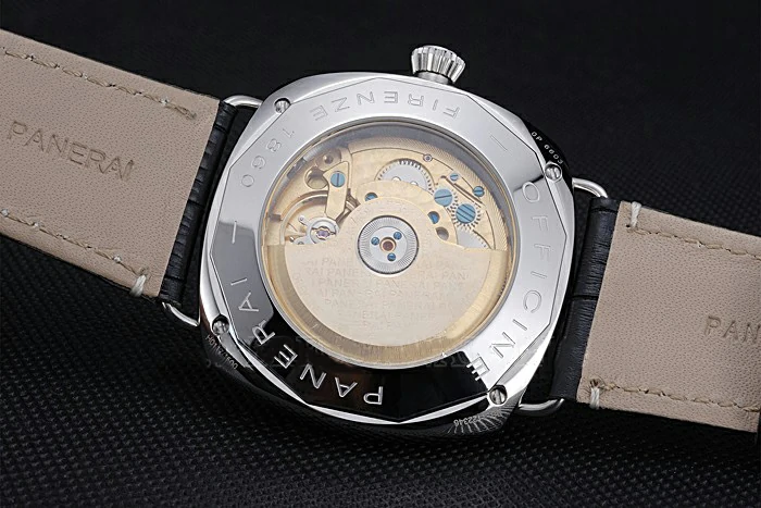 Panerai Radiomir Stainless Steel Bezel Black Leather Bracelet new119015