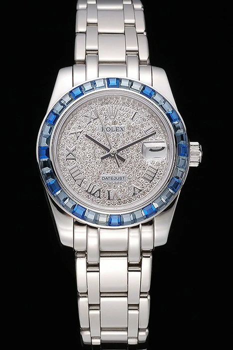 Rolex Datejust Diamond Dial Blue Jewels Bezel Stainless Steel Case And Bracelet new120977