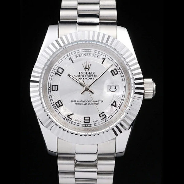 Rolex Day Date Polished Stainless Steel White Dial new58033
