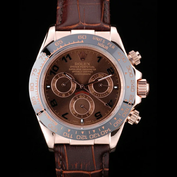 Rolex Daytona Rose Gold Case Brown Dial Brown Leather Strap new58729