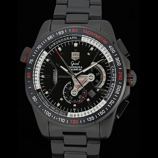 Tag Heuer Carrera Black Stainless Steel Case Black Dial new58748