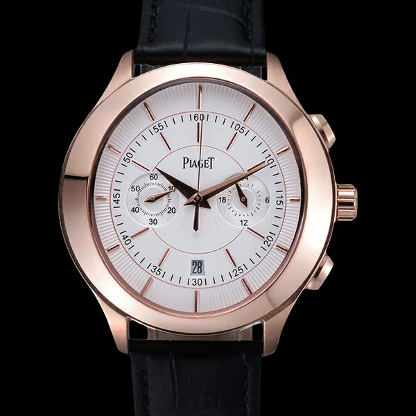 Piaget Gouverneur Chronograph Rose Gold White Dial new59894