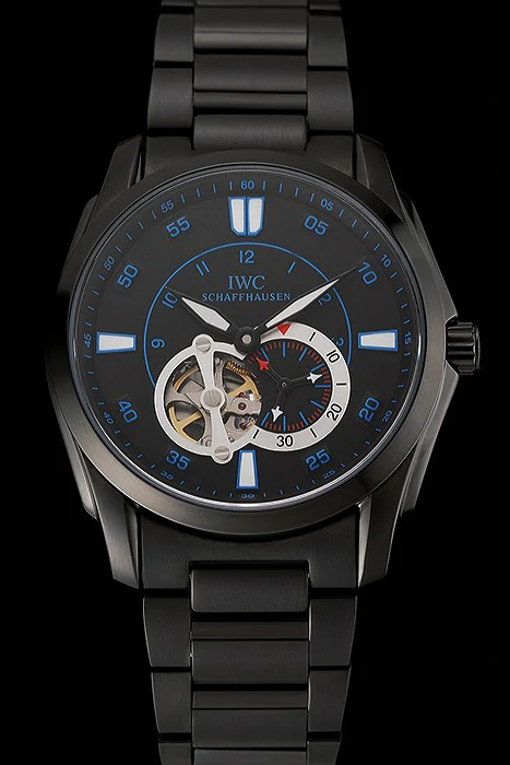 IWC Pilot's Watch Black Dial With Blue Marking Black Plated Stainless Steel Case And Bracelet new123566