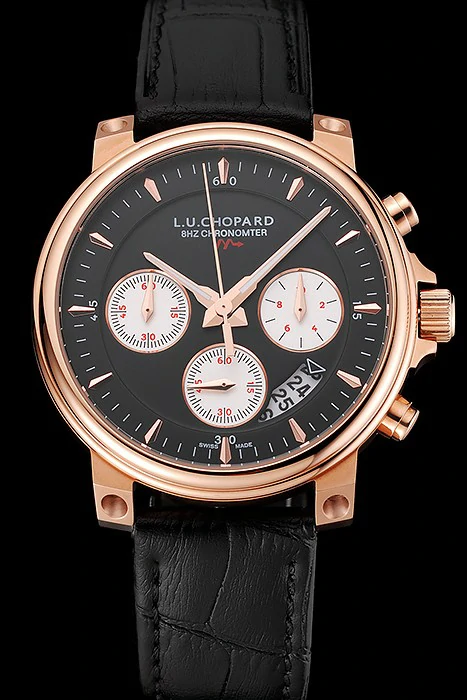 Chopard L.U.C 8HF Power Control Black Dial Black Leather Bracelet new124454
