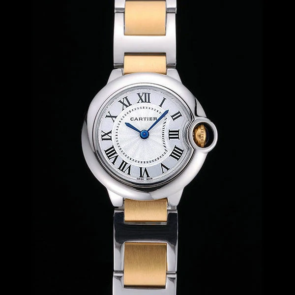 Cartier Ballon Bleu 30mm White Dial Stainless Steel Case Two Tone Bracelet new57549