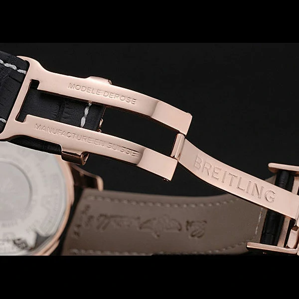 Breitling Navitimer Rosegold Bezek Leather Strap White Dial new58694