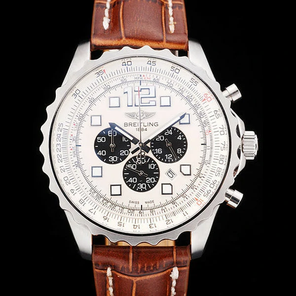Breitling Navitimer Brown Leather Strap White Dial new58698