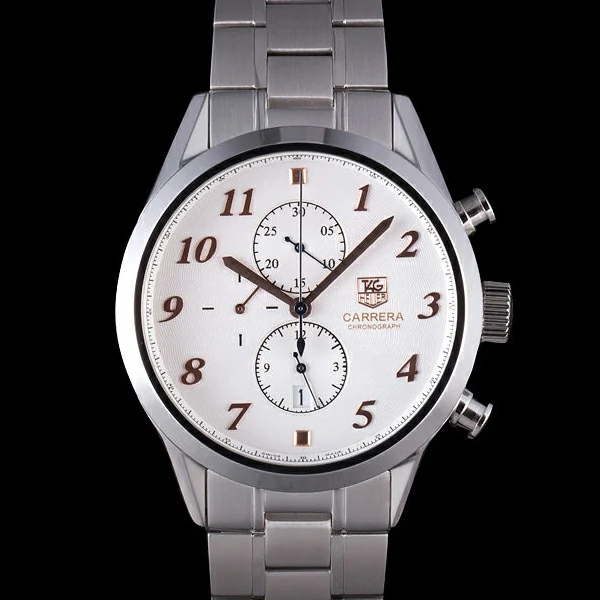Tag Heuer Carrera Stainless Steel Strap White Dial new59059