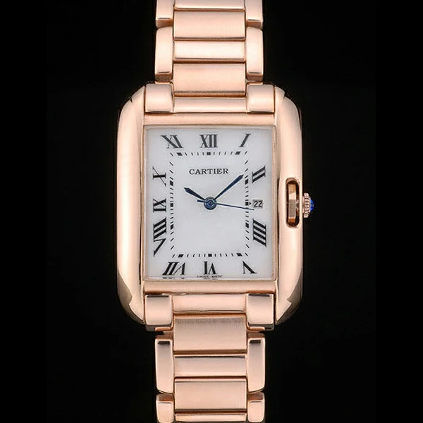 Cartier Tank Anglaise 30mm White Dial Rose Gold Case And Bracelet new59153