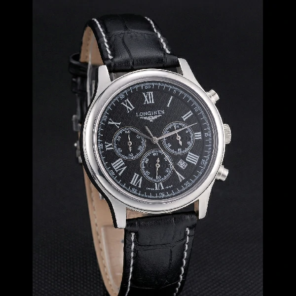 Longines Master Collection Black Leather Strap Black Dial new59189