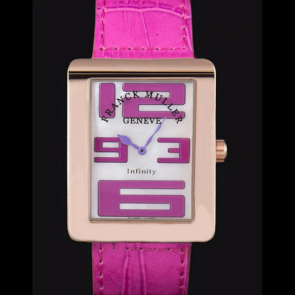 Franck Muller Infinity Rose Gold Bezel Fuchsia Croco Bracelet new59296