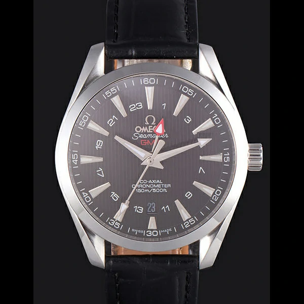 Omega Seamaster Black Dial with Black Leather Band new59664