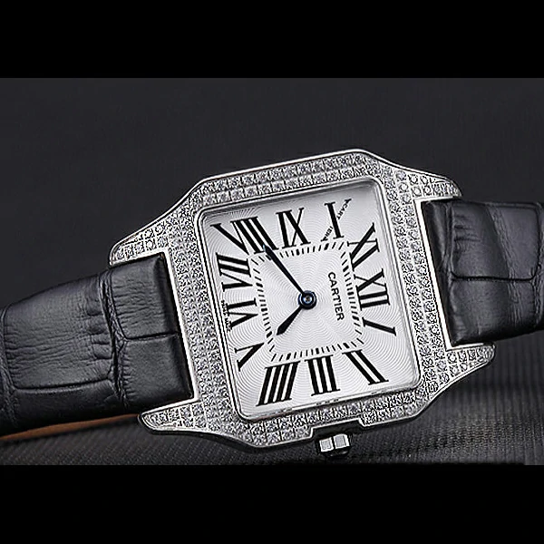 Cartier Santos 100 Diamond Silver Bezel new59824