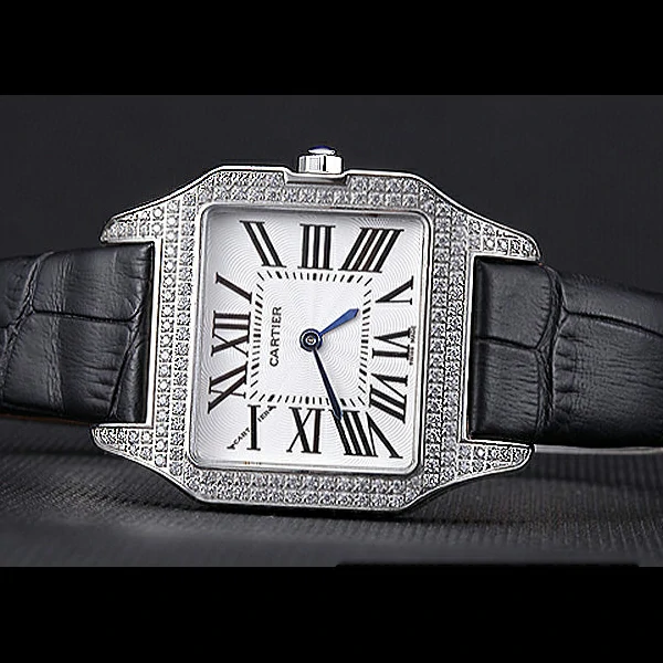 Cartier Santos 100 Diamond Silver Bezel new59824