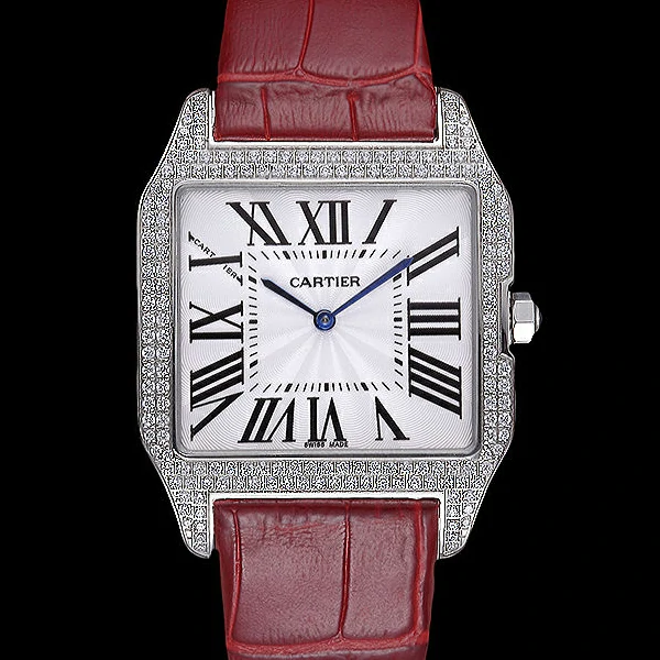 Cartier Santos 100 Diamond Silver Bezel new59843