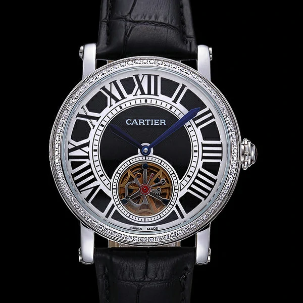 Cartier Rotonde Flying Tourbillon Diamonds Black Dial new59867