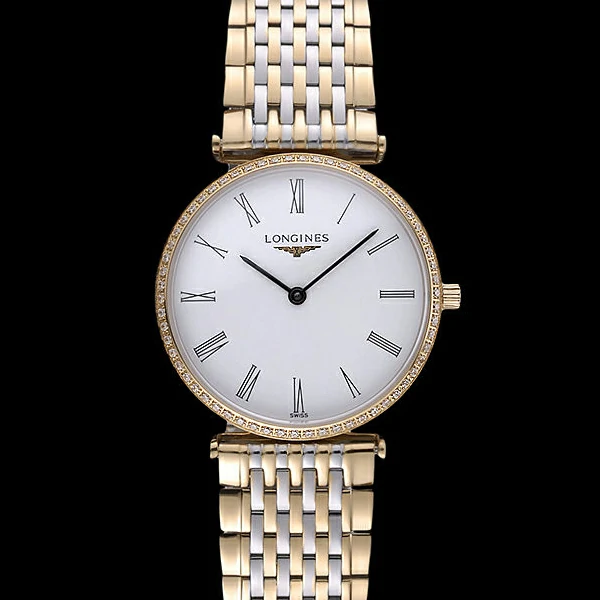 Longines La Grande Classique Two Tone Band White Dial Diamond Bezel Homme new60004