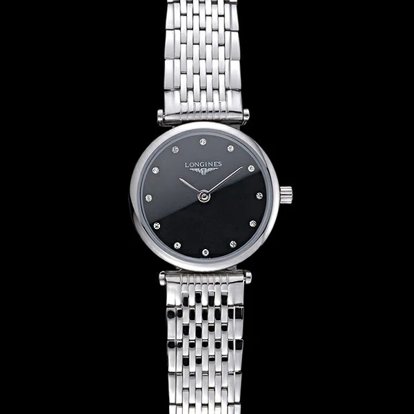 Longines La Grande Classique Stainless Steel Black Dial Diamond Markers Femme new60013