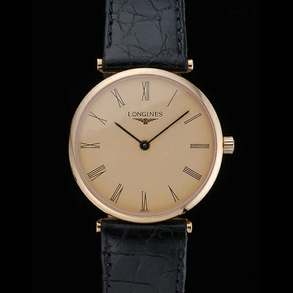 Longines La Grande Classique Champagne Dial Black Leather Band Homme new60024