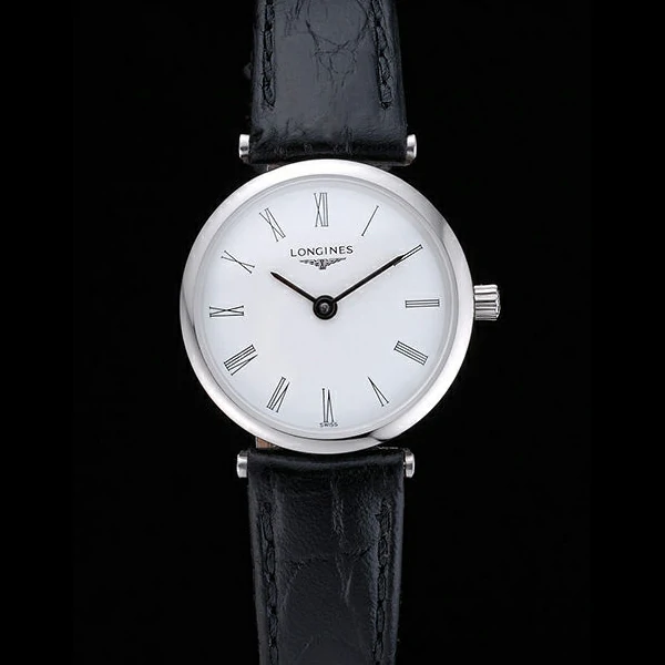 Longines La Grande Classique White Dial Black Leather Band Femme new60029