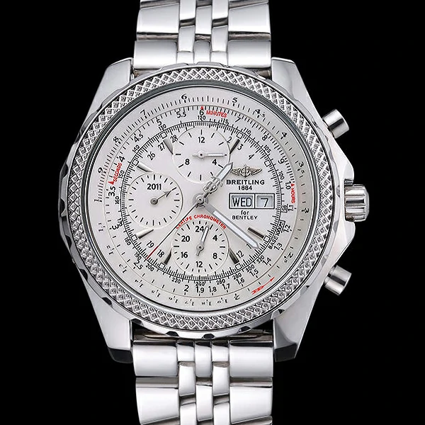 Breitling Bentley GT Racing White Dial Stainless Steel Case And Bracelet new60116