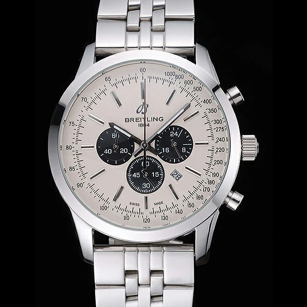 Breitling Transocean Chronograph White Dial Stainless Steel Case And Bracelet new60121