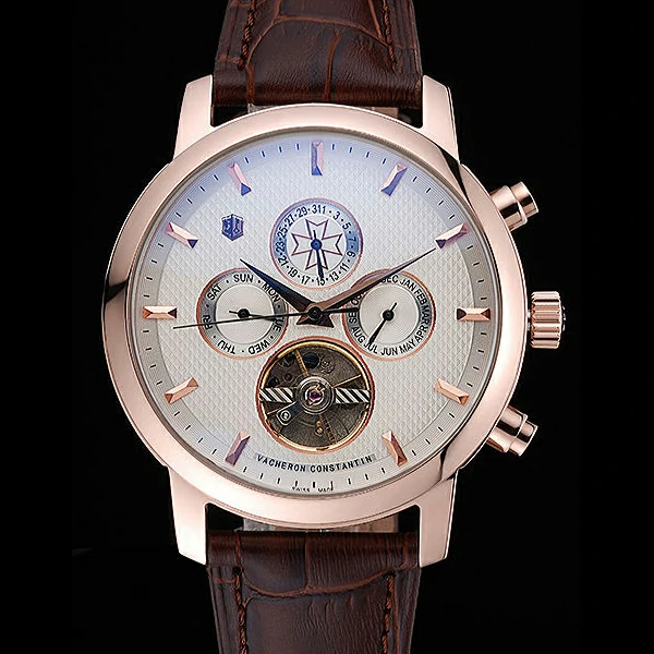 Vacheron Constantin Patrimony Traditionnelle Gold Case Brown Leather Strap new60199
