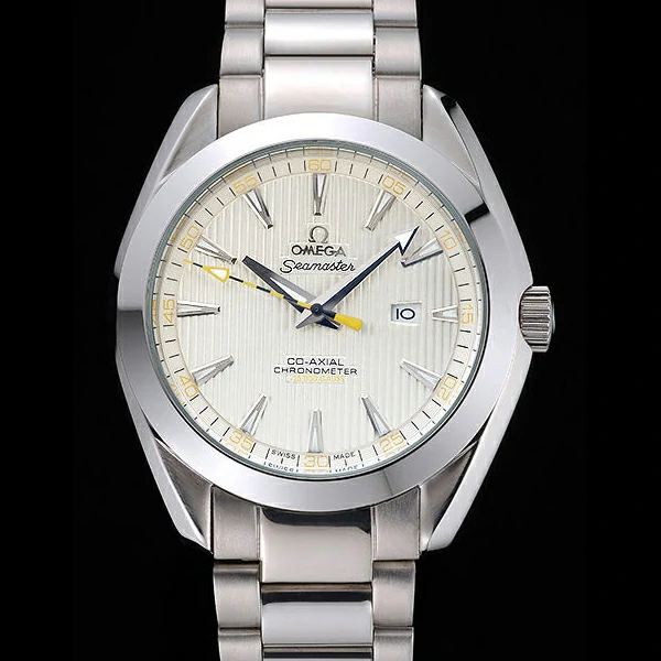 Omega Seamaster Aqua Terra Ivory Dial Black And Yellow Seconds Hand Stainless Steel Bracelet new60414