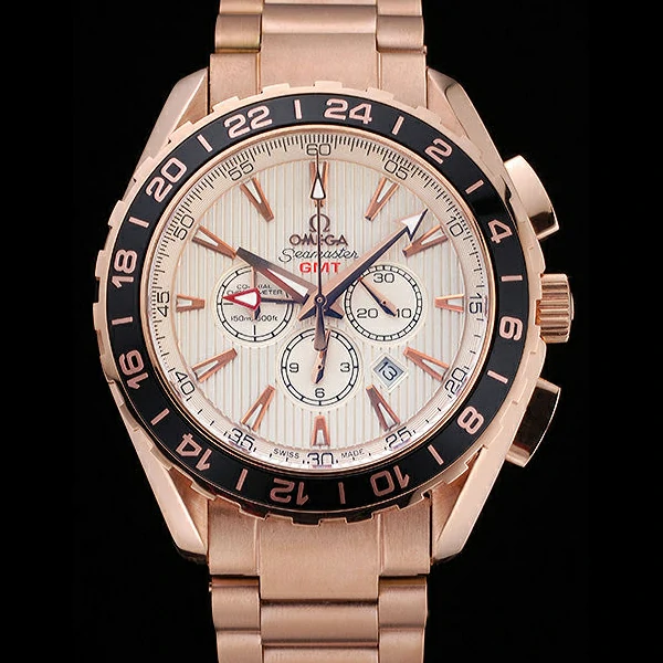 Omega Seamaster Aqua Terra Chrono GMT Ivory Dial Gold Bracelet new60422