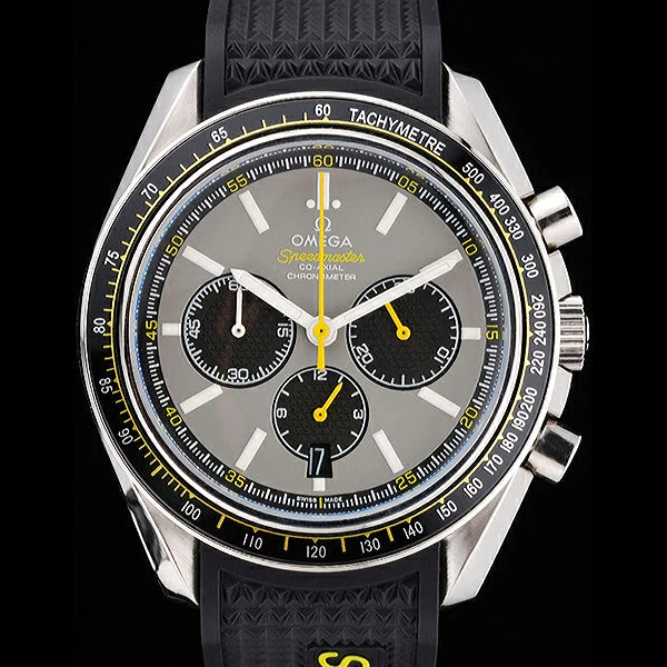 Omega Speedmaster Racing Chronograph Grey Dial Rubber Bracelet new60429