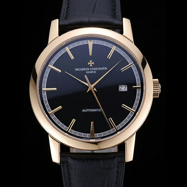 Vacheron Constantin Patrimony Traditionnelle Gold Case Black Leather Bracelet new60447