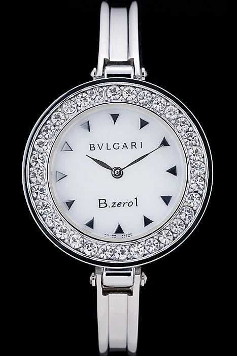 Bvlgari B.ZERO1 30mm White Dial Stainless Steel Case With Crystals Steel Bracelet new73032