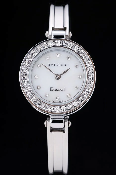 Bvlgari B.ZERO1 24mm White Dial Stainless Steel Case With Diamonds Steel Bracelet new73262