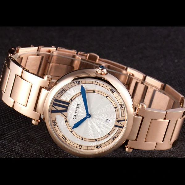 Cartier Ballon Bleu Rose Gold Stainelss Steel Strap White Dial new59527