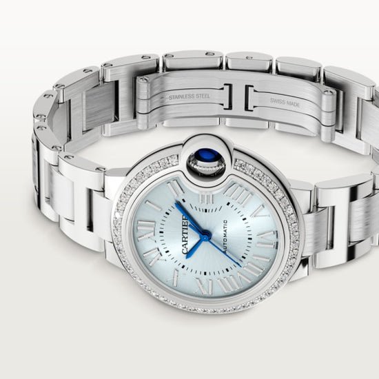 Cartier Replica Watch Ballon Bleu de Cartier Replica Watch, Stainless Steel and Diamonds, 33mm, W4BB0028