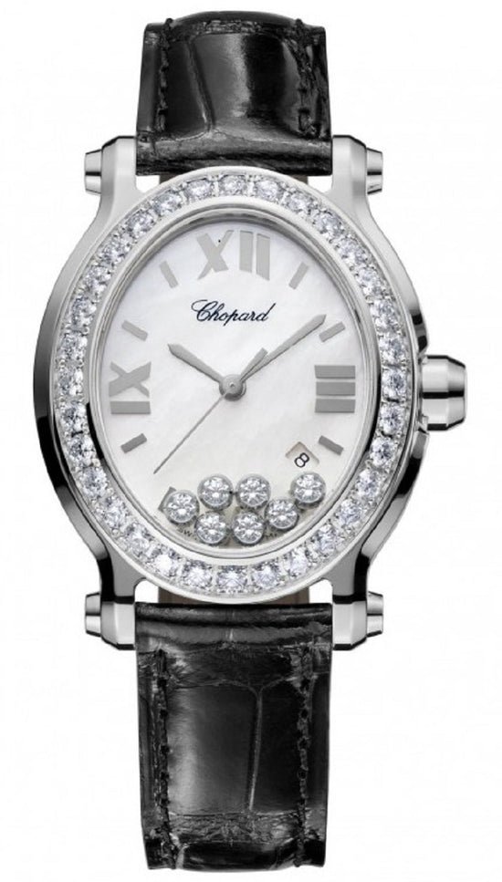 Chopard Replica Watch Happy Sport Oval, Stainless Steel, 7 floating diamonds, 30.75mm x 33.6mm, 278546-3002