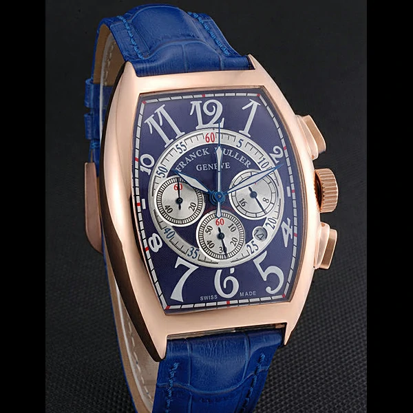 Franck Muller Casablanca Blue Croco Leather Strap Blue Dial new59263