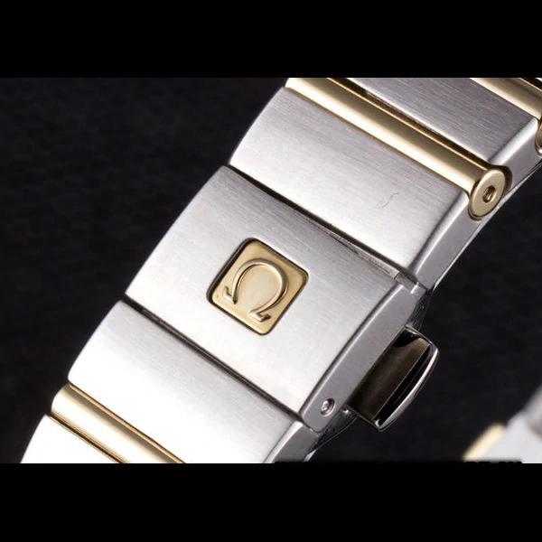 Omega Constellation Gold Bezel Black Dial Stainless Steel Band new59541