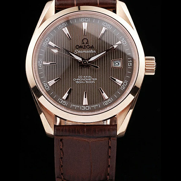 Omega Seamaster Railmaster Brown Strap Brown Striped Dial new58120