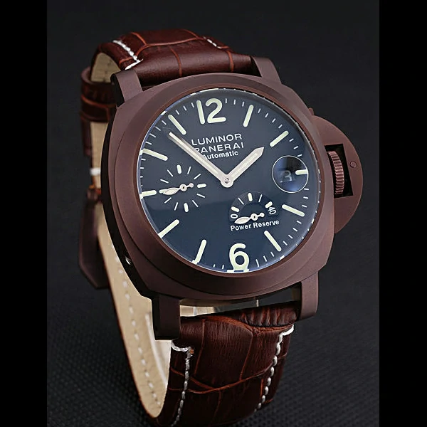 Panerai Luminor Brown Leather Strap Black Dial new59070