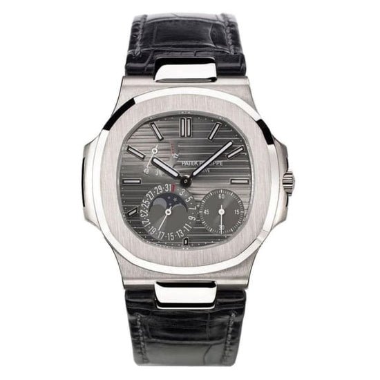 Patek Philippe Replica Watch Nautilus Date, Moon Phases Watch, 18k White Gold, 40mm, 5712G-001