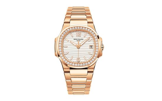 Patek Philippe Replica Watch Nautilus Quartz Diamond Ladies Watch, 18k Rose Gold, 32mm, 7010/1R-011