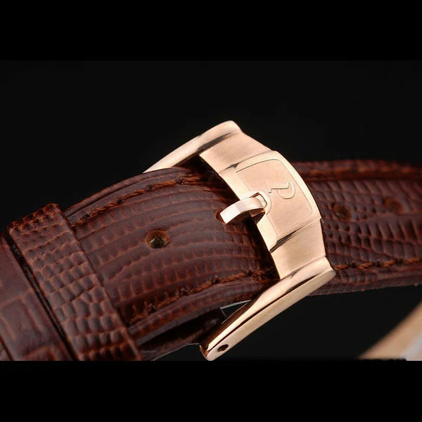 Piaget Traditional White Checkered Dial Brown Leather Strap new58996