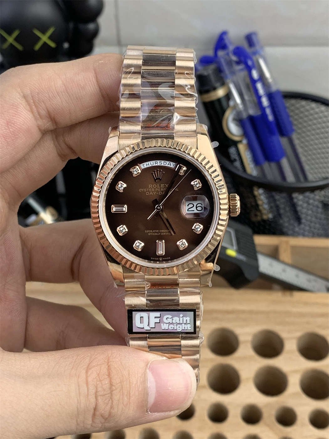 Rolex Day-Date 36 Gold Replica – Everose Gold President Watch with 3255 Clone Movement