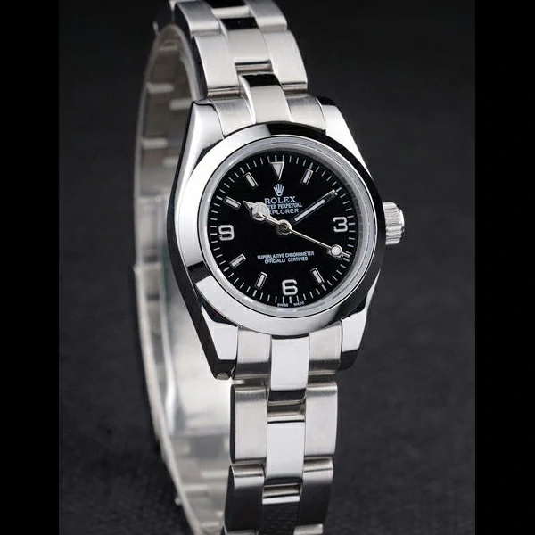Rolex Explorer Polished Stainless Steel Black Dial new58039