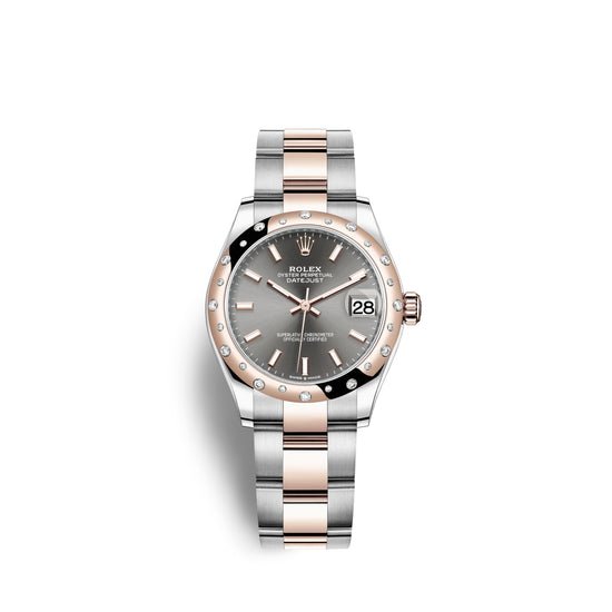 Rolex Replica Watch Datejust 31, Oystersteel, 18kt Everose Gold and diamonds, 278341RBR-0017