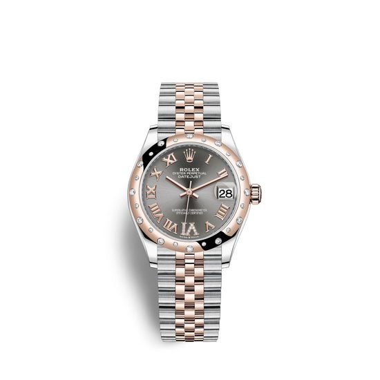 Rolex Replica Watch Datejust 31, Oystersteel, 18kt Everose Gold and diamonds, 278341RBR-0030