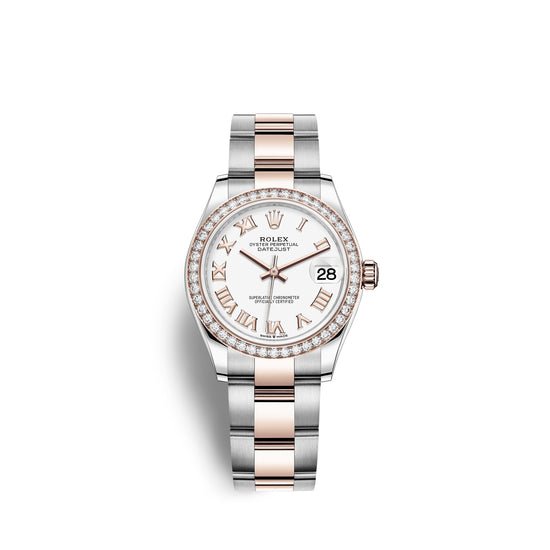Rolex Replica Watch Datejust 31, Oystersteel, 18kt Everose Gold and diamonds, 278381RBR-0003