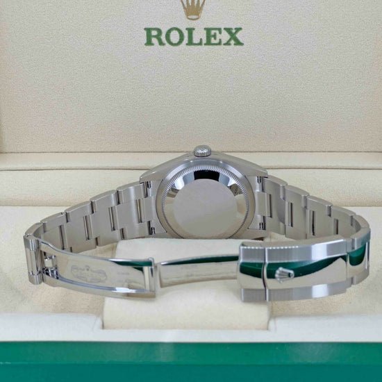 Rolex Replica Watch Datejust, 36mm, Oystersteel and 18k White Gold, Green Slate Roman, Oyster, Fluted, 126234-0046