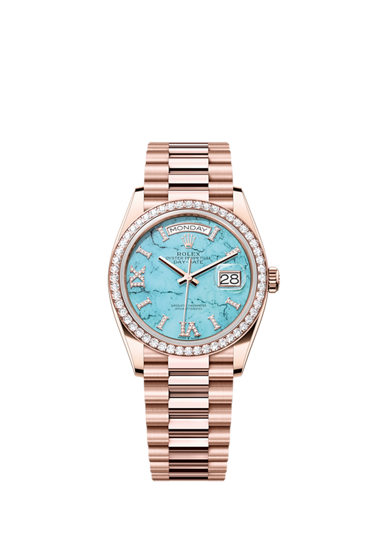 Rolex Replica Watch Day-Date 36, 18k Everose Gold with Diamond-set, 36mm, 128345rbr-0064